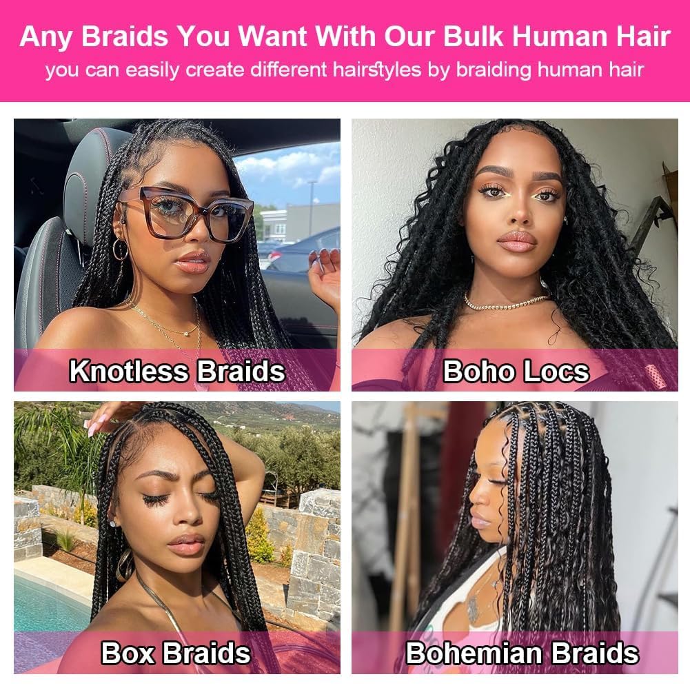 Human Braiding Hair Water Wave Human Hair Bulk for Boho Braids Brazilian Virgin Human Hair