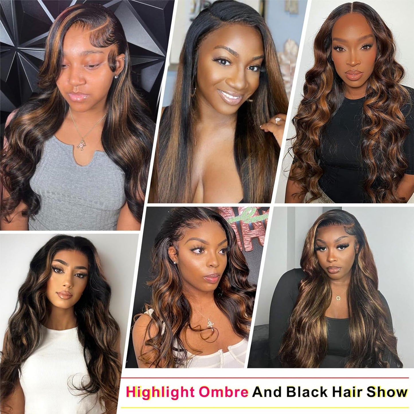 13x4 1B/30 Body Wave Lace Front Wigs Human Hair Pre Plucked HD Lace Frontal Highlight Wig 180% Density Glueless Wigs
