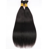 Human Braiding Hair for Boho Braids 16~26'' Straight Bulk Human Hair Extensions for Braiding No Weft Brazilian Virgin Human Hair