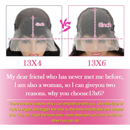 13x6 Lace Front Wigs Human Hair Pre Plucked 200% Density Body Wave HD Lace Front Wigs Human Hair Transparent Frontal Glueless Wigs Virgin Human Hair for Women Natural Black