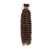 100% Chocolate Brown Human Braiding Hair for Boho Braids Braiding Knotless 12A Deep Wave Bulk Bohemian Color4