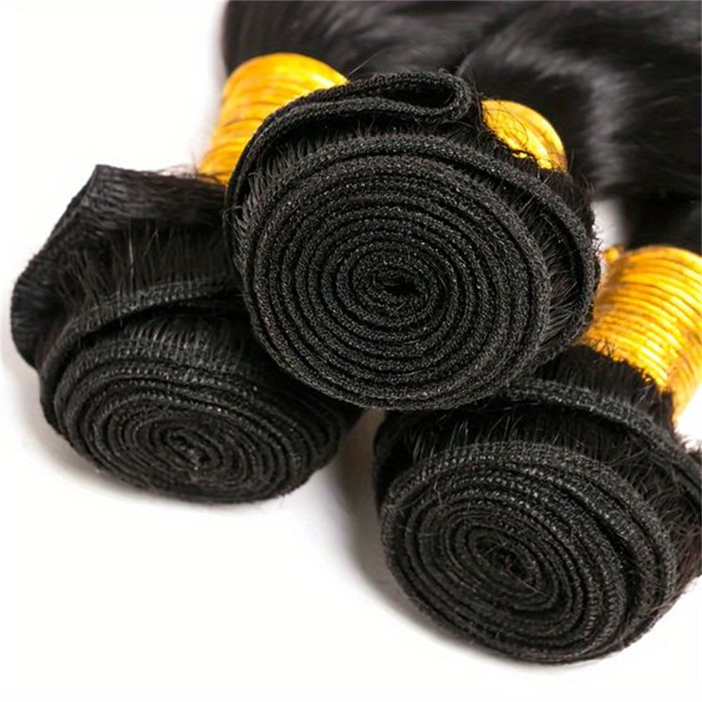 Human Hair Bundles Straight 12-28 Inch 100% Unprocessed Brazilian Virgin Hair Weave Silky Black Hair for Black Women