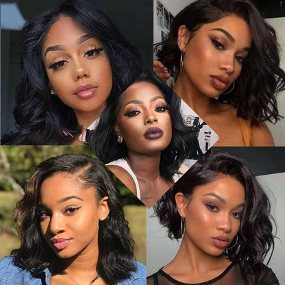 Bob Wig Human Hair 13x4 Frontal Lace Wig Body Wave HD Lace Front Wigs Human Hair Pre Plucked Glueless Bob Wigs for Women 6~16''