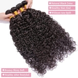 14~28 Inch Deep Wave Human Hair Bundles Water Wave Bundles 100% Unprocessed 12A Virgin Wet and Wavy Double Weft Deep Curly Weave Brazilia Natural Black