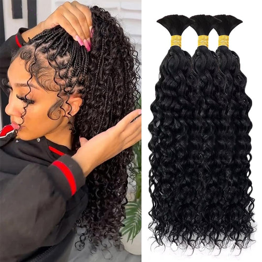 Human Braiding Hair Water Wave Human Hair Bulk for Boho Braids Brazilian Virgin Human Hair