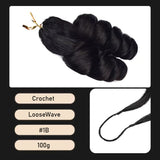 French Curly Braiding Hair 14~26'' Loose Wave Bouncy Crochet Hair Pre Stretched