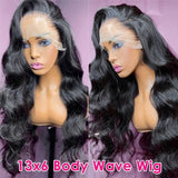 13x6 HD Lace Front Wigs Human hair Pre Plucked 180 Density 12A Brazilian Body Wave Frontal Wigs Human Hair with Baby Hair Natural Hairline Natural Black Color