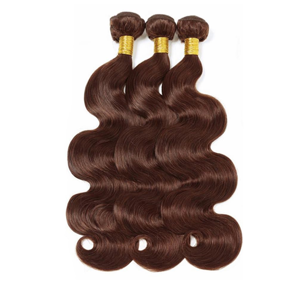 Brown Human Hair Bundles Body Wave Brown Bundles Human Hair 12A 100% Unprocessed Brazilian Virgin Hair Chocolate Color Body Wave Color 4#