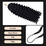 Deep Wave Crochet Human Hair Bohemian Crochet Braids Human Hair 14~26''