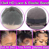13x4 Kinky Curly Lace Front Wigs Human Hair Pre Plucked 180 Density Brazilian Wet And Wavy Human Hair Wigs Glueless Curly Lace Frontal Wig Natural Color