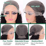 Curly BOB Wig Human Hair 200 Denaity 13x6 HD Lace Front Deep Wave Wigs for Black Women Glueless Wear and Go Pre Plucked Deep Wave Wet and Wavy Glueless Wigs Human Hair Natural Color 6~16 Inch