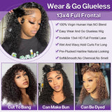 Deep Wave BOB Wig Human Hair 13x4 HD Curly BOB Lace Front Wigs Human Hair Pre Plucked Wear And Go Glueless Short Curly Frontal BOB Wigs For Black Women Wet And Wavy