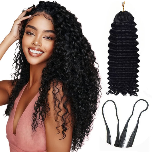 Deep Wave Crochet Human Hair Bohemian Crochet Braids Human Hair 14~26''