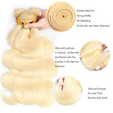 #613 Blonde Bundles Human Hair Body Wave Bundles 14~30 Inch Honey Blonde Body Wave Bundle Human Hair Extensions Unproceesed Virgin Hair 100 Gram Per Bundle