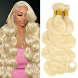 #613 Blonde Bundles Human Hair Body Wave Bundles 14~30 Inch Honey Blonde Body Wave Bundle Human Hair Extensions Unproceesed Virgin Hair 100 Gram Per Bundle