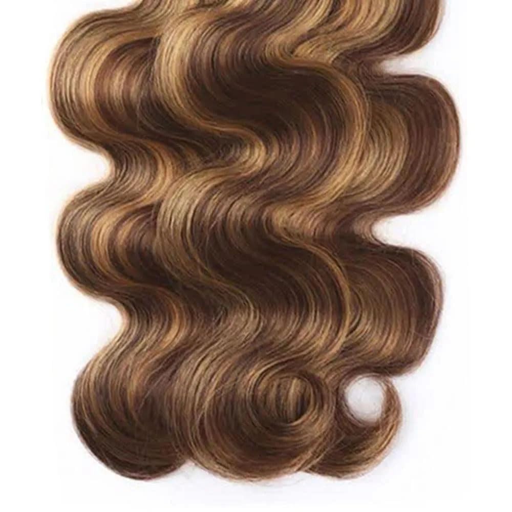 Ombre Highlight Body Wave Bundles Human Hair 12A Honey Blonde P4/27 Human Hair Body Wave 14~28 inch 100% Unprocessed Brazilian Virgin Hair Bouble Weft Natural Weave