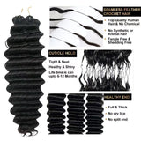 Deep Wave Crochet Human Hair Bohemian Crochet Braids Human Hair 14~26''