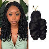 French Curly Braiding Hair 14~26'' Loose Wave Bouncy Crochet Hair Pre Stretched