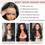 13x6 HD Lace Front Wigs Human hair Pre Plucked 180 Density 12A Brazilian Body Wave Frontal Wigs Human Hair with Baby Hair Natural Hairline Natural Black Color