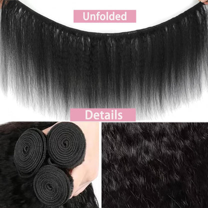 Kinky Straight Bundles Human Hair 14~28'' Straight Bundles Real Human Hair 100% Unprocessed Brazilian