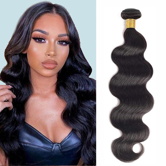 12A Human Hair Bundles Body Wave One Bundle 100% Unprocessed Brazilian Virgin Hair Bundles Double Weft Weave Body Wave Human Hair Natural Black Color