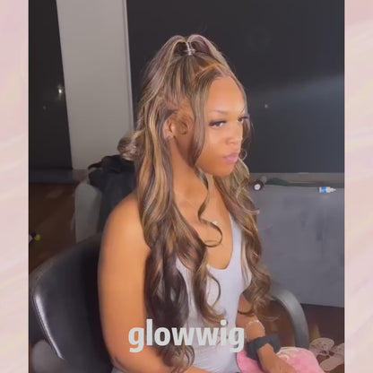 Ombre Highlight Body Wave Bundles Human Hair 12A Honey Blonde P4/27 Human Hair Body Wave 14~28 inch 100% Unprocessed Brazilian Virgin Hair Bouble Weft Natural Weave