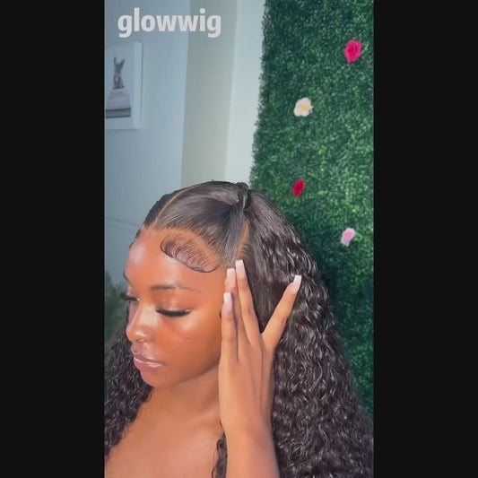 13x4 Kinky Curly Lace Front Wigs Human Hair Pre Plucked 180 Density Brazilian Wet And Wavy Human Hair Wigs Glueless Curly Lace Frontal Wig Natural Color