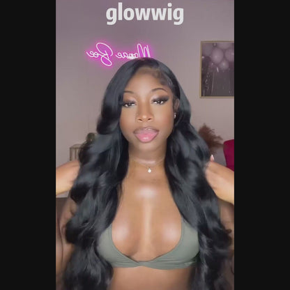 13x6 Lace Front Wigs Human Hair Pre Plucked 200% Density Body Wave HD Lace Front Wigs Human Hair Transparent Frontal Glueless Wigs Virgin Human Hair for Women Natural Black